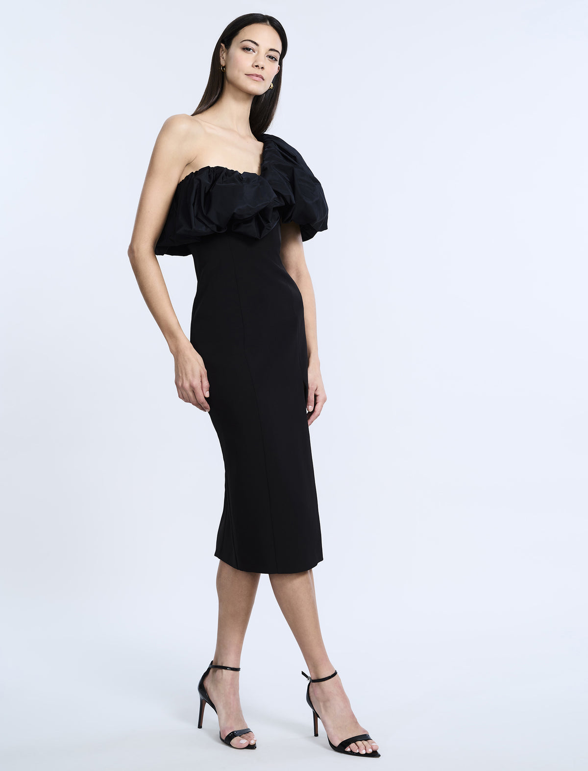 BCBGMAXAZARIA Solid  Dress With Puff