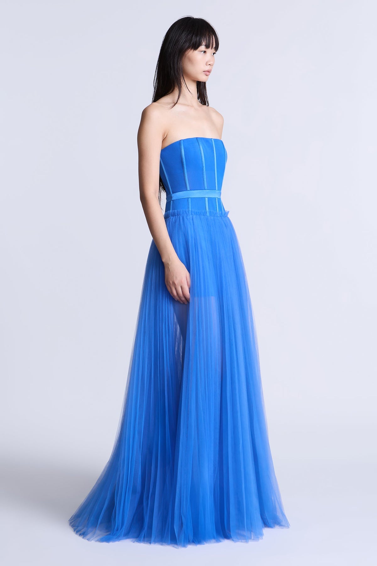 BCBGMAXAZARIA Paris Gown Vivid tulle crafted with airy layers that create soft volume