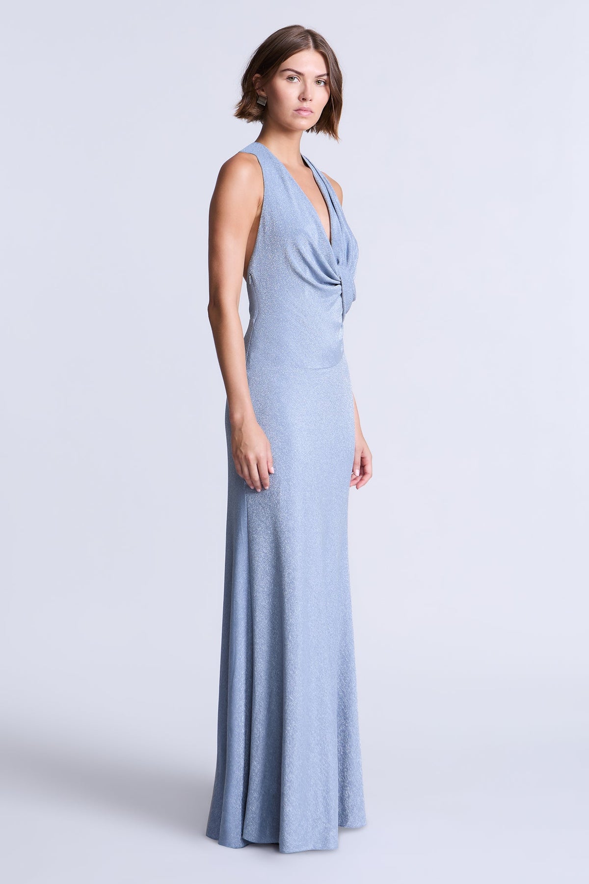 BCBGMAXAZARIA Knit Demi Gown finished with a subtle shimmer.