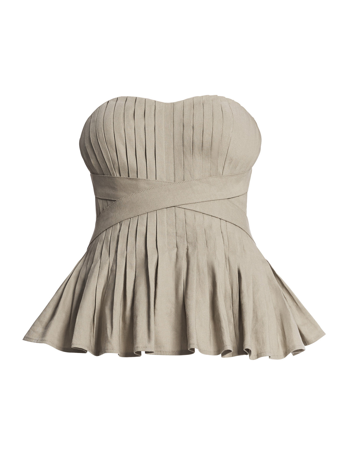 BCBGMAXAZARIA Stretch Linen Top