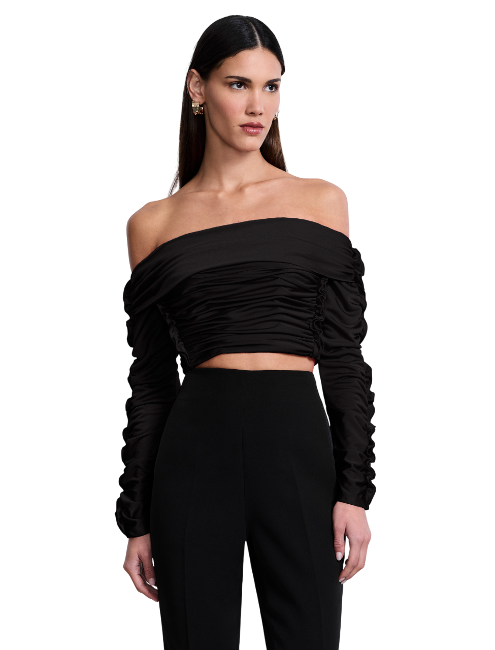 BCBGMAXAZARIA Lettuseruffle Off Shoulder Top