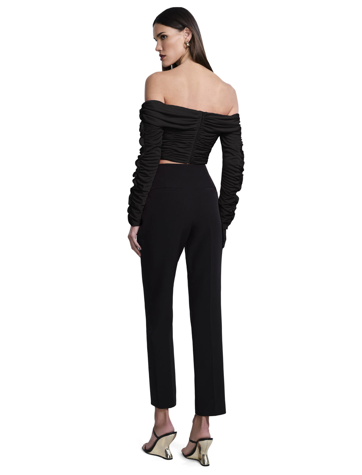 BCBGMAXAZARIA Lettuseruffle Off Shoulder Top
