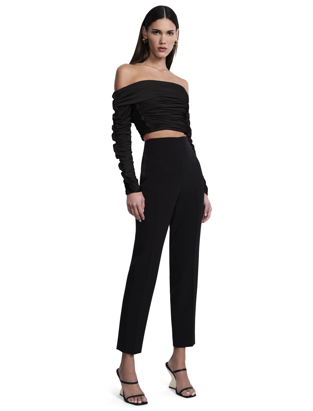 BCBGMAXAZARIA Lettuseruffle Off Shoulder Top