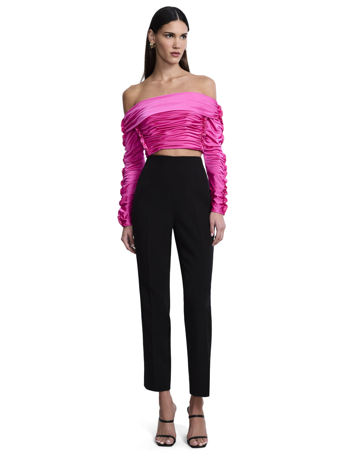 BCBGMAXAZARIA Lettuseruffle Off Shoulder Top