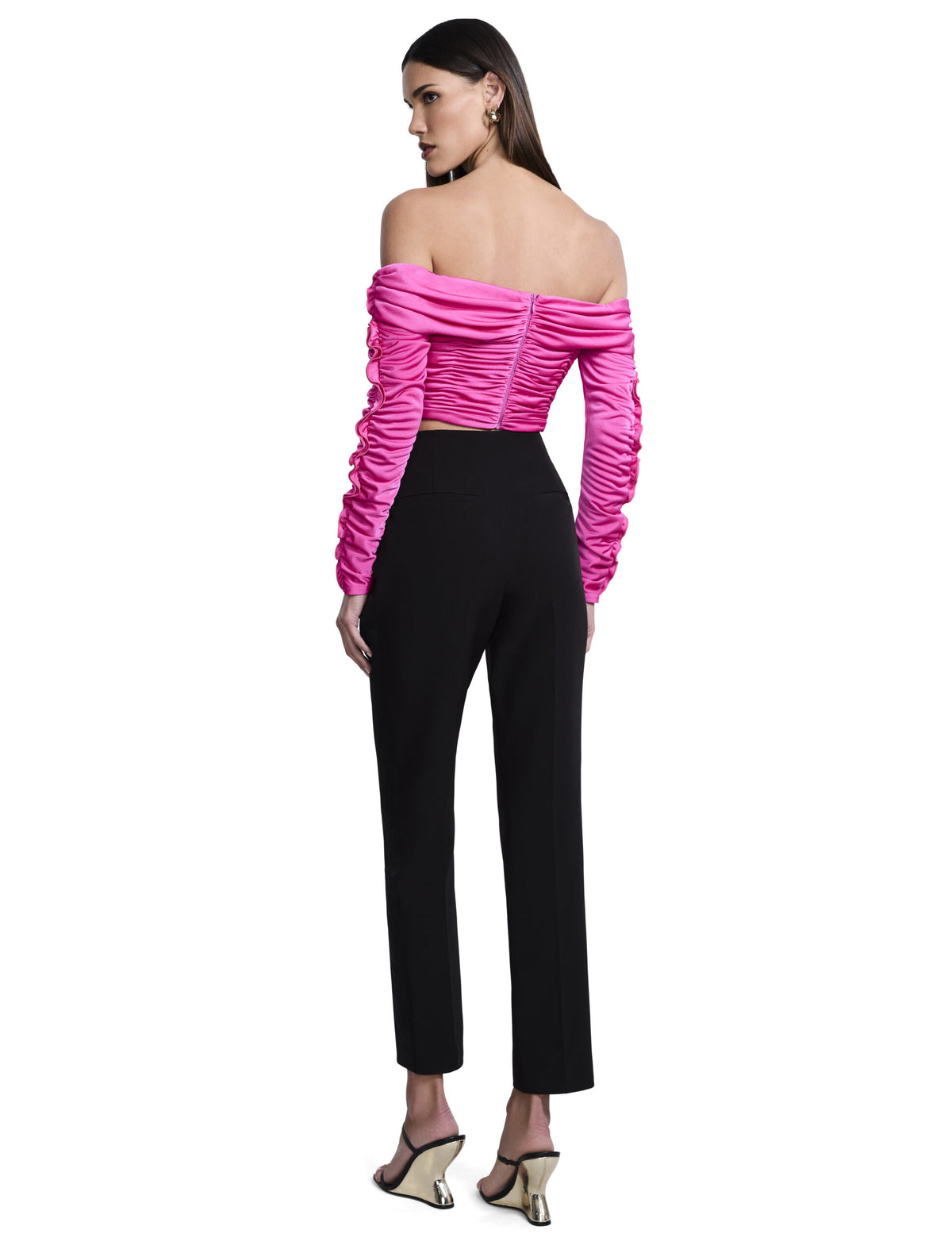 BCBGMAXAZARIA Lettuseruffle Off Shoulder Top