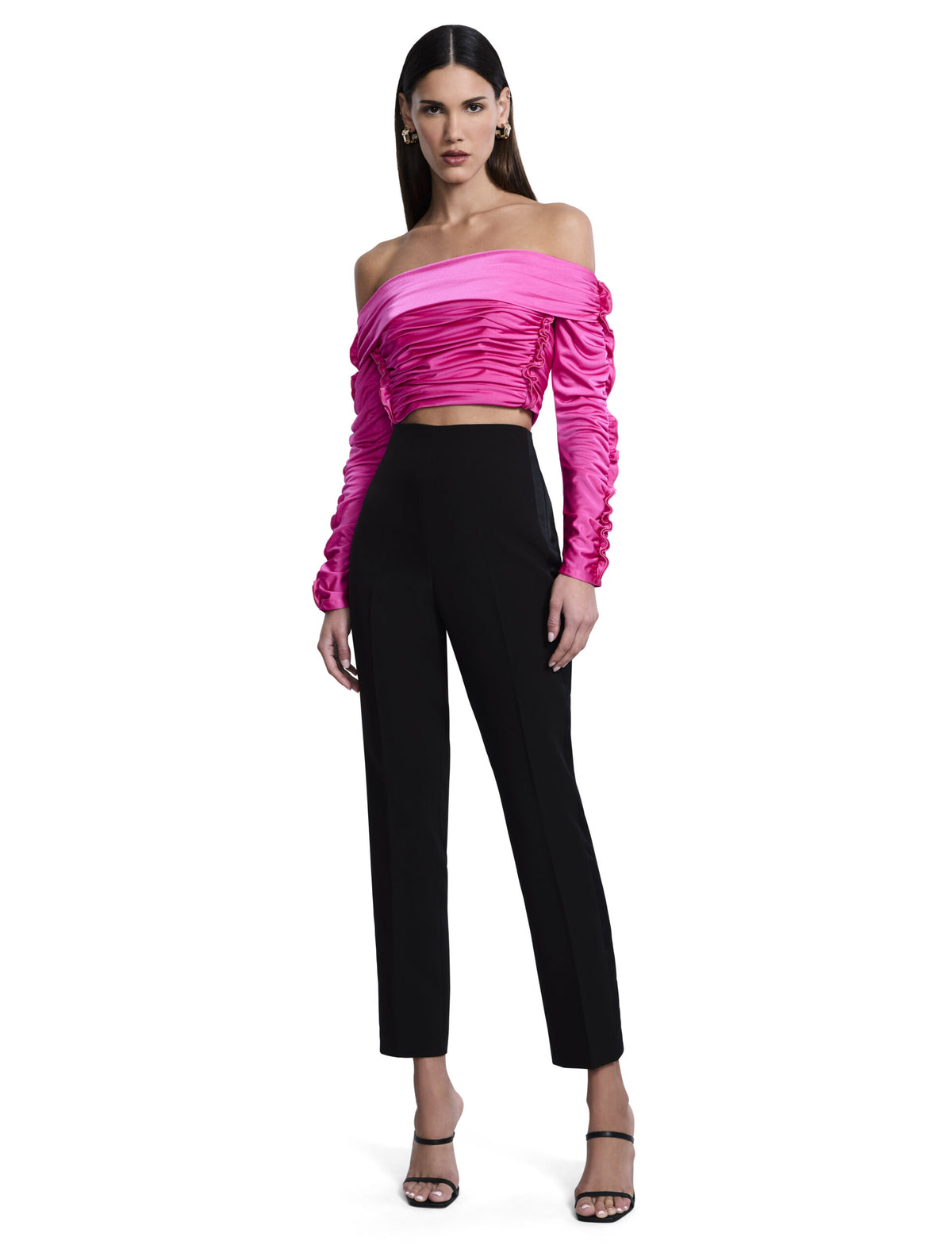 BCBGMAXAZARIA Lettuseruffle Off Shoulder Top