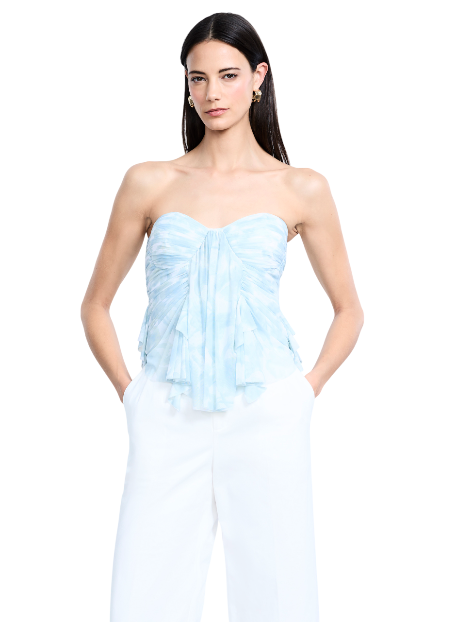BCBGMAXAZARIA Printed  Mesh Corset