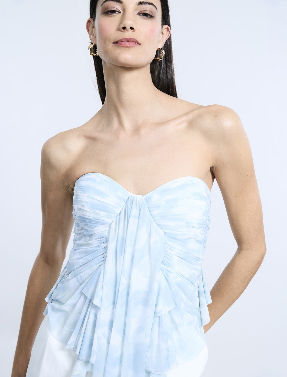 BCBGMAXAZARIA Printed  Mesh Corset
