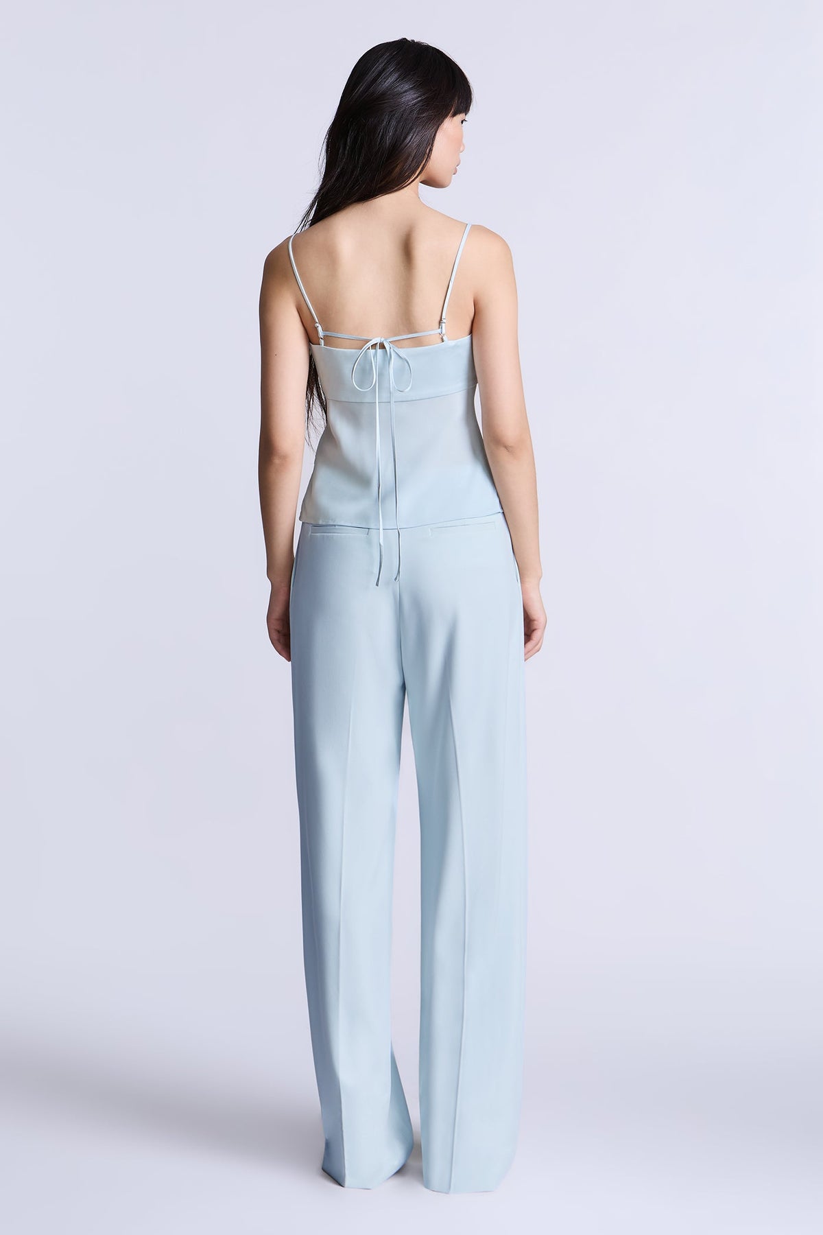 BCBGMAXAZARIA Katie Top Aqua blue camisole with a smooth fitted bodice and delicate straps for a barely-there feel