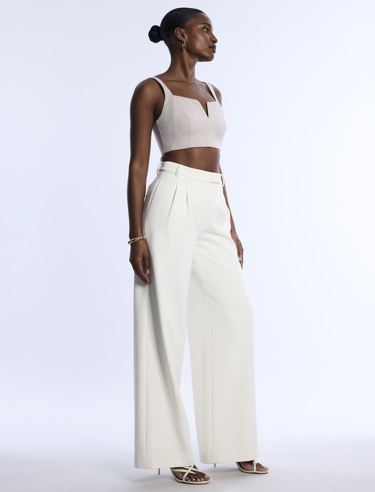 BCBGMAXAZARIA Pleat Front Wide Leg Pant