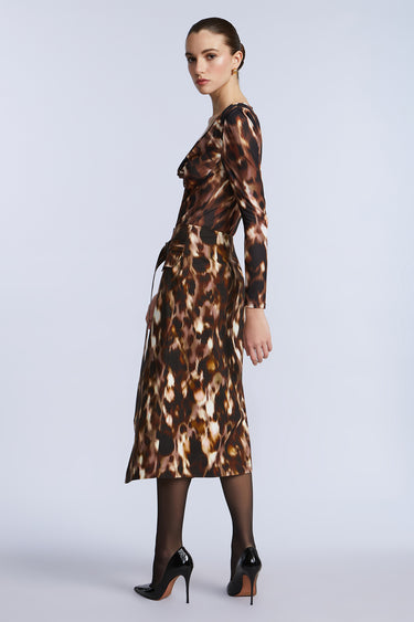BCBGMAXAZARIA Overlap Midi Skirt