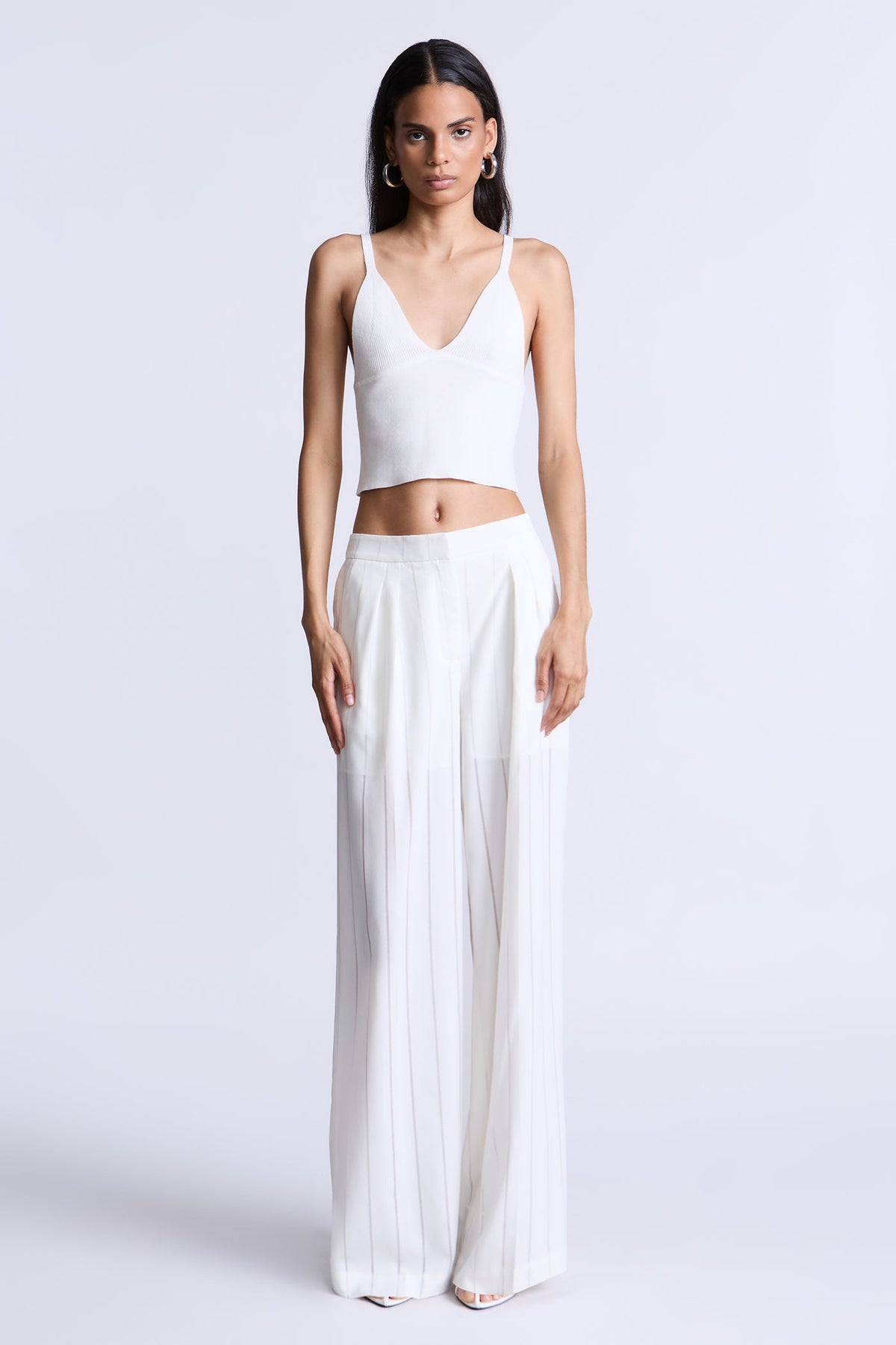 BCBGMAXAZARIA Hannah Pant Lightweight pinstripe designed with a relaxed fluid drape