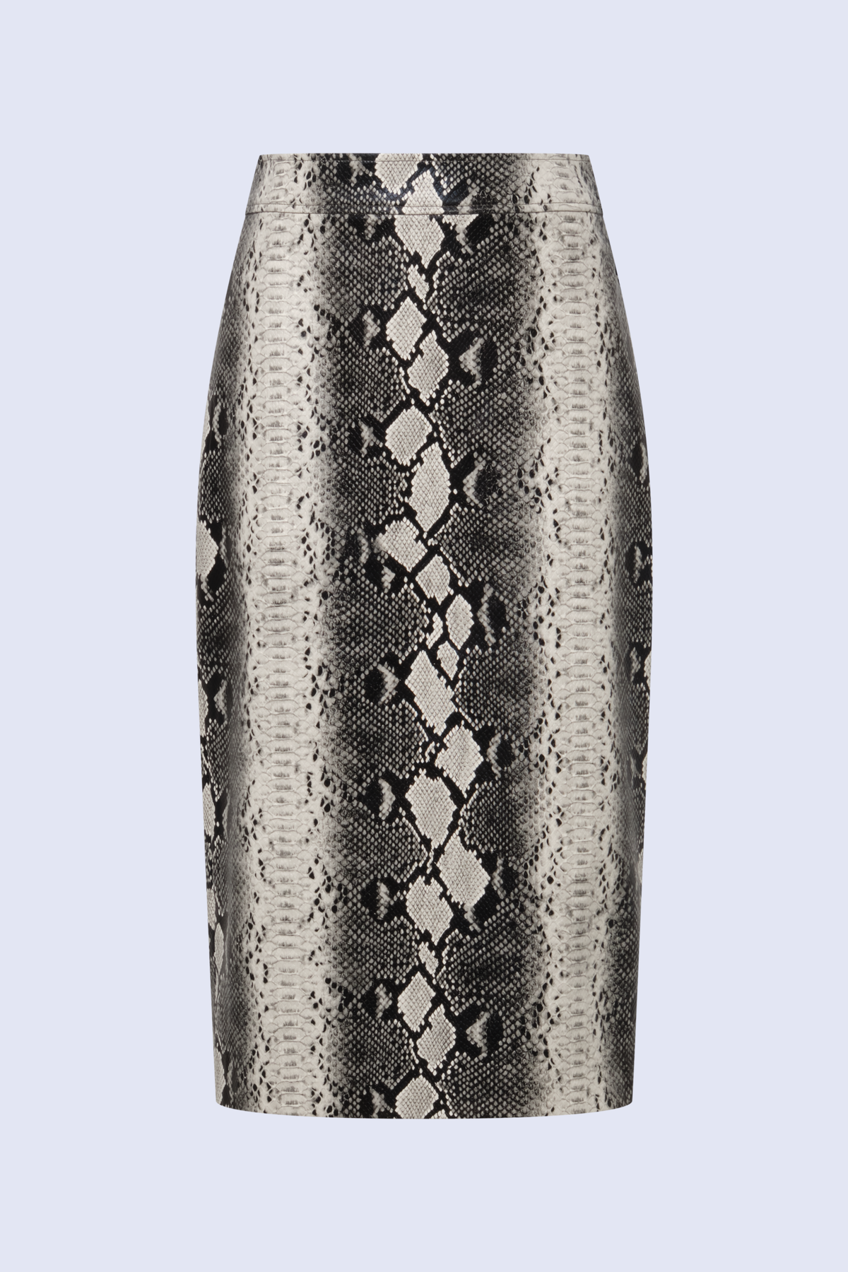 BCBGMAXAZARIA Lourdes Printed Python-print pencil skirt cut with a structured glossy