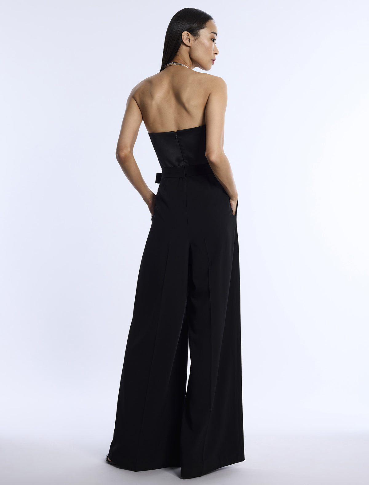 BCBGMAXAZARIA Mixed Media Jumpsuit