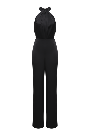 BCBGMAXAZARIA Pleated Halter Jumpsuit