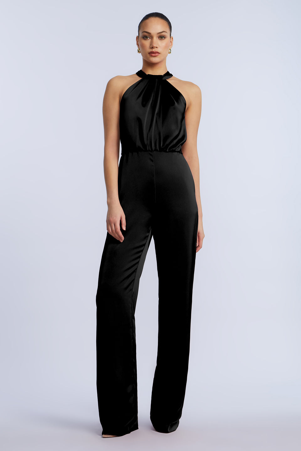 BCBGMAXAZARIA Pleated Halter Jumpsuit