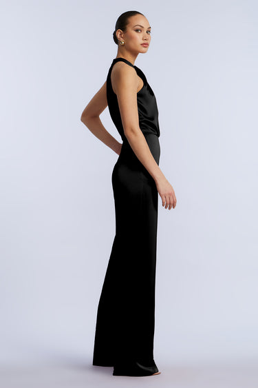 BCBGMAXAZARIA Pleated Halter Jumpsuit