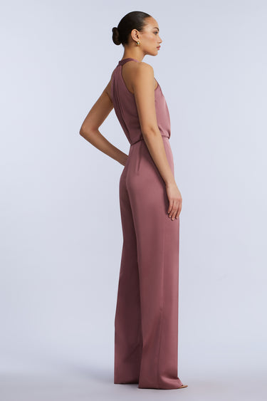 BCBGMAXAZARIA Pleated Halter Jumpsuit