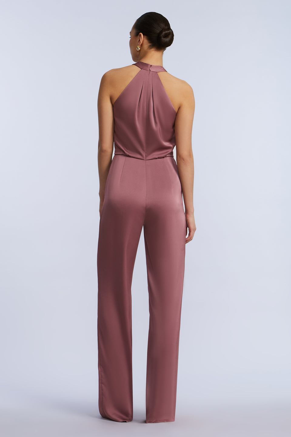 BCBGMAXAZARIA Pleated Halter Jumpsuit