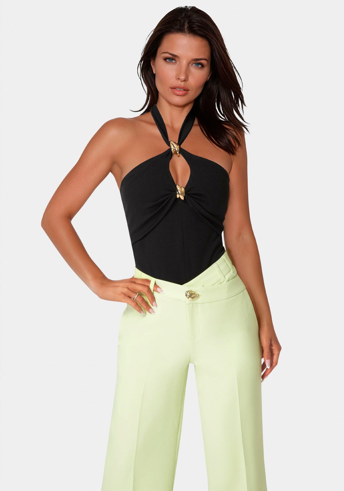 Bebe Halter Neck Bodysuit