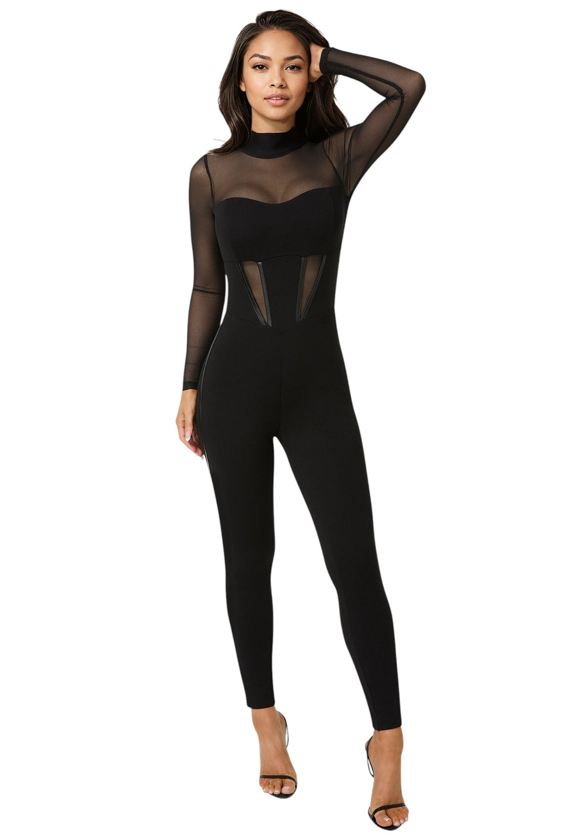 Bebe Corset Illusion Catsuit