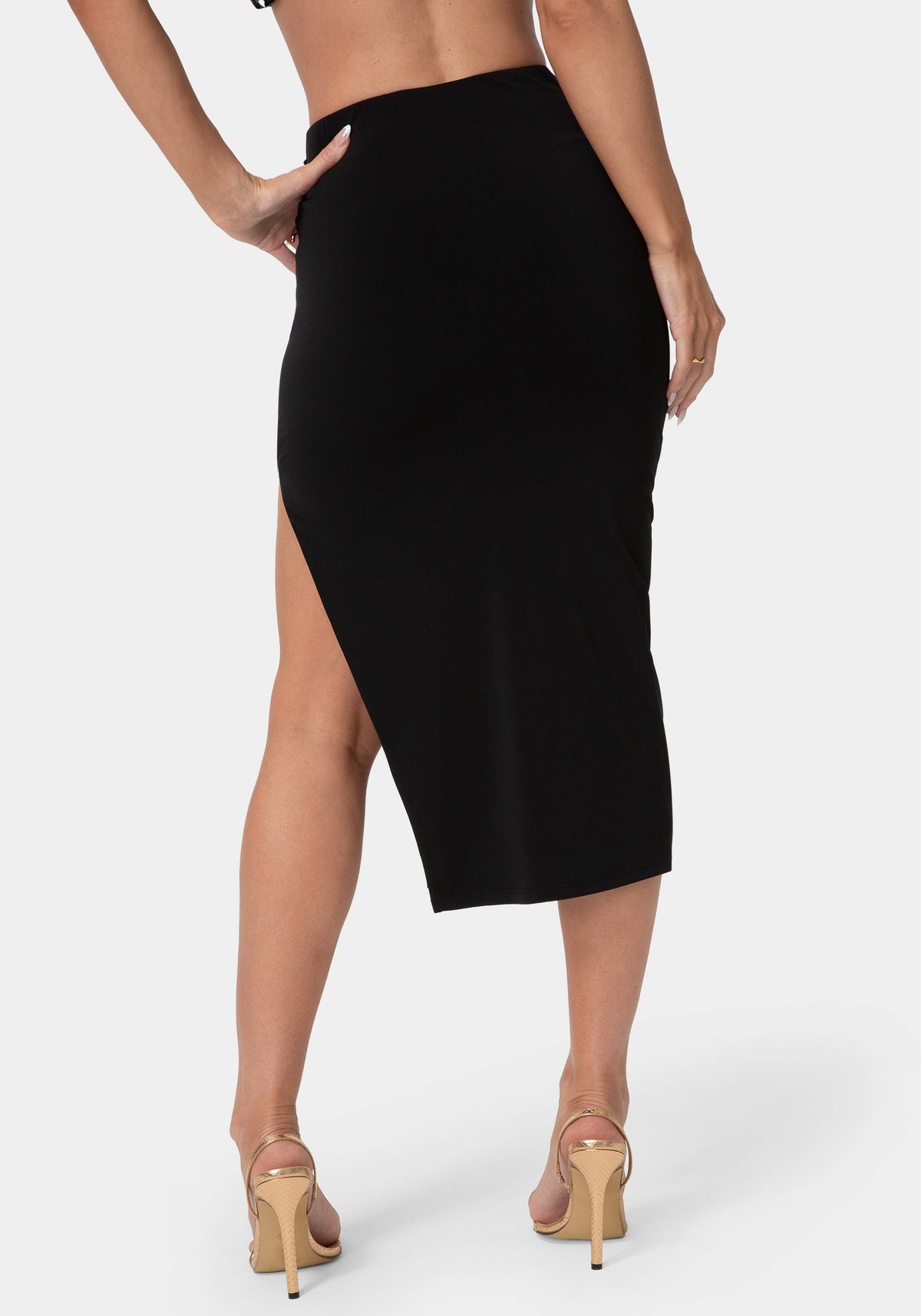 Bebe Fitted Midi Knit Skirt