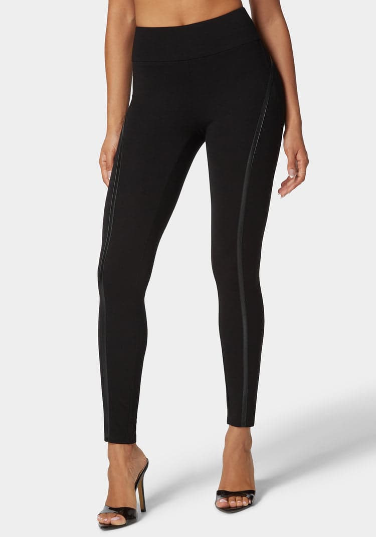 Bebe High Waist Vegan Leather Details Pdr Legging