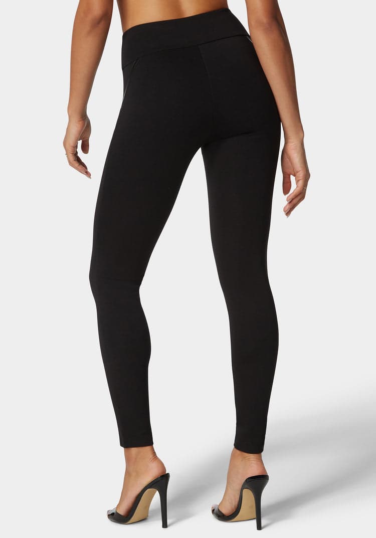 Bebe High Waist Vegan Leather Details Pdr Legging