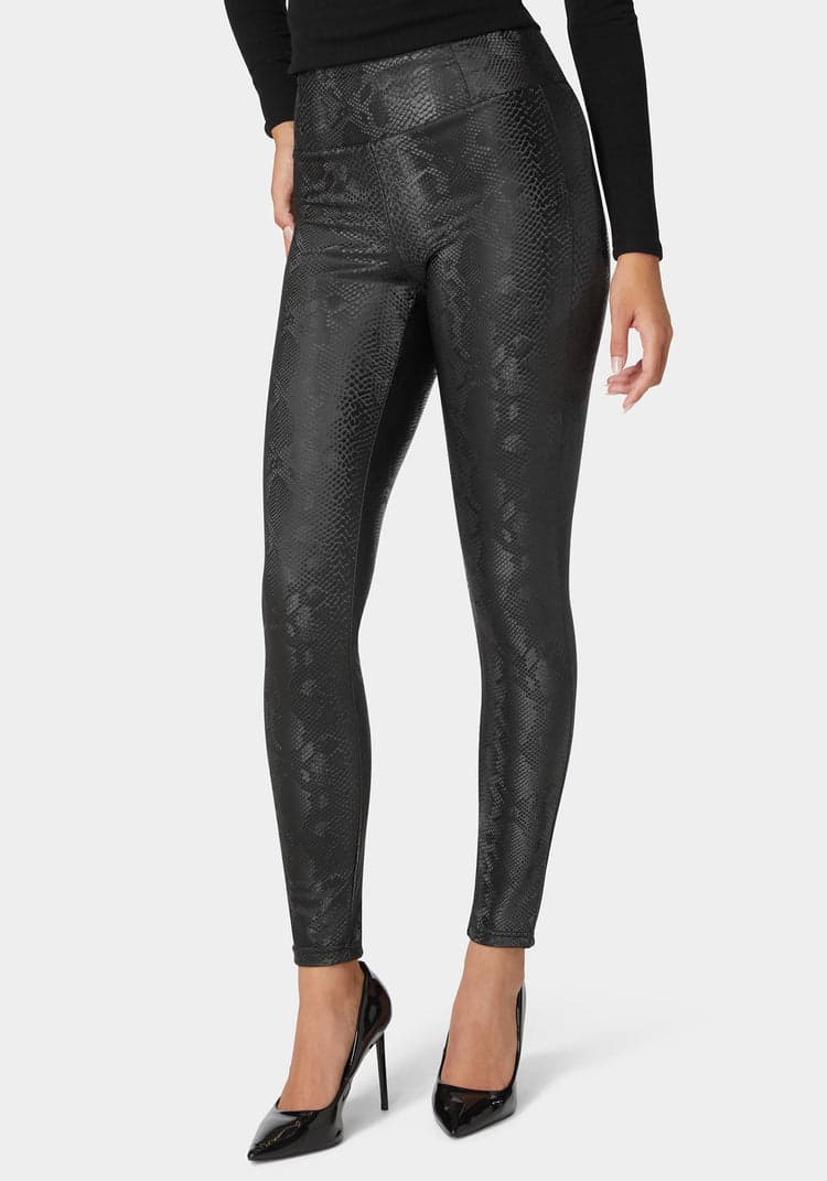 Bebe High Waist Embossed Vegan Leather Legging