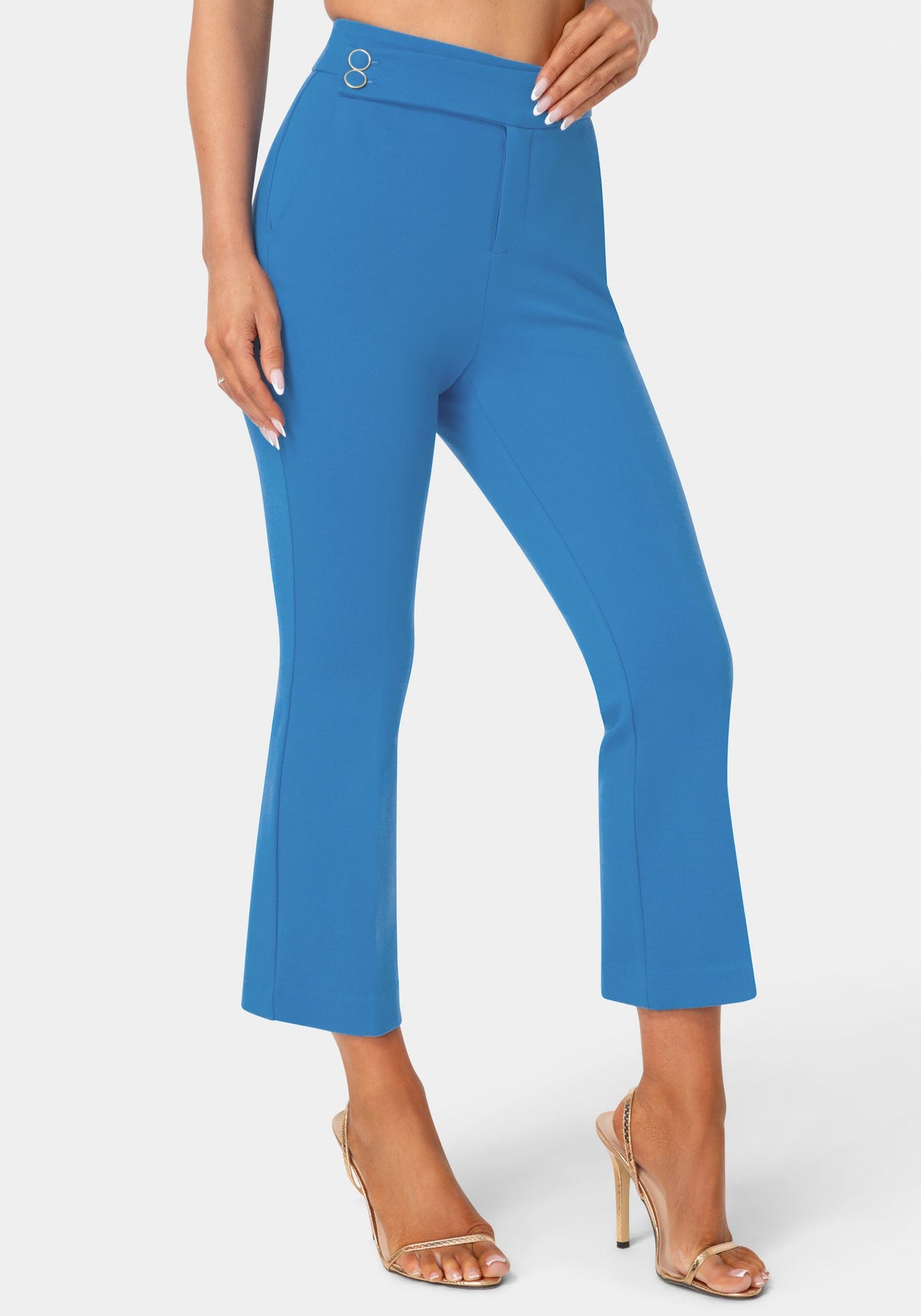Bebe Cropped Flare-Leg Trousers
