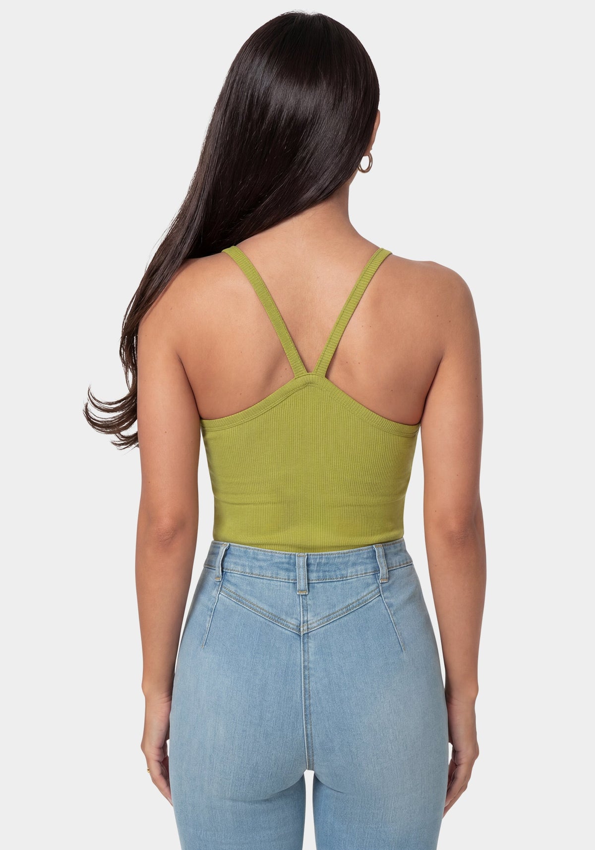 Bebe Logo Racerback Rib Tank