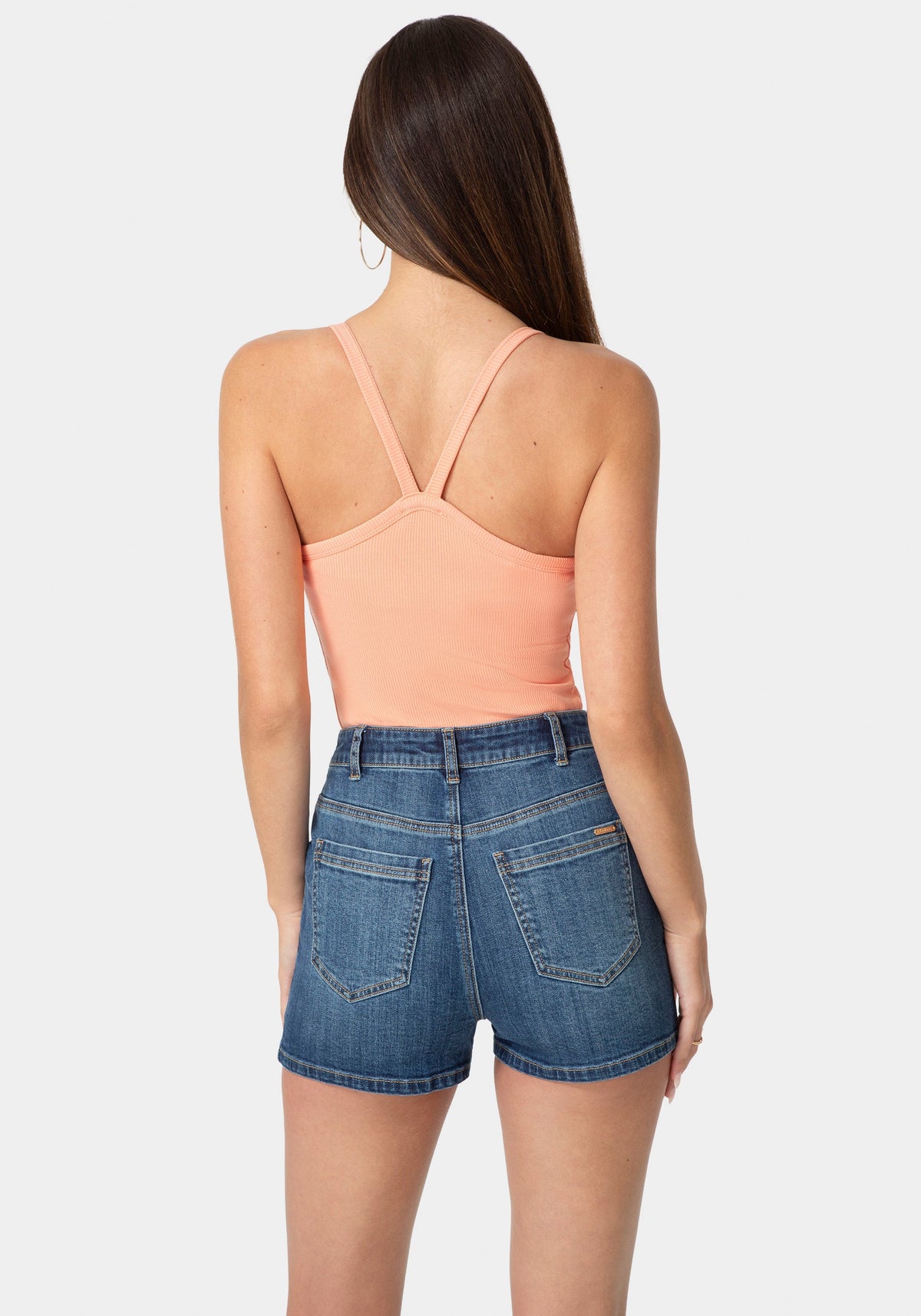 Bebe Logo Racerback Rib Tank