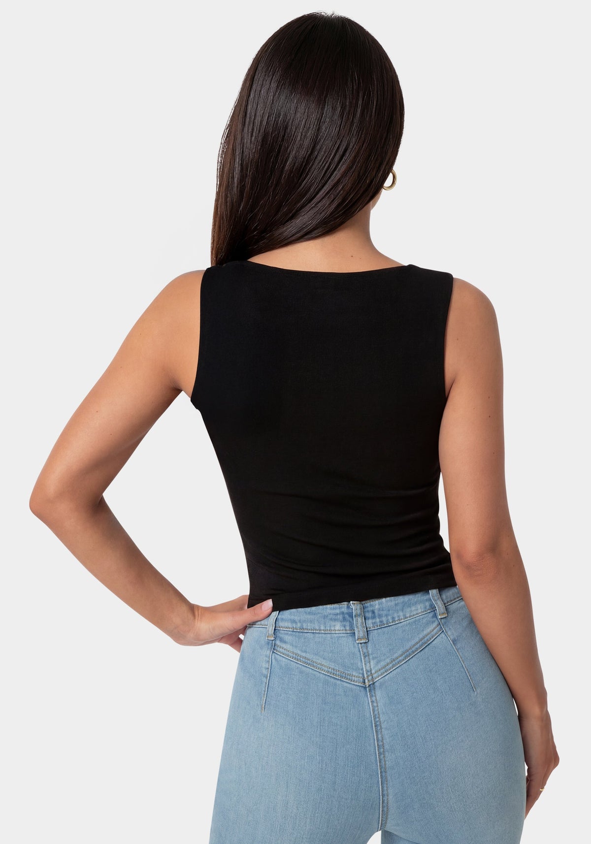 Bebe Luxe Shine Fitted Top