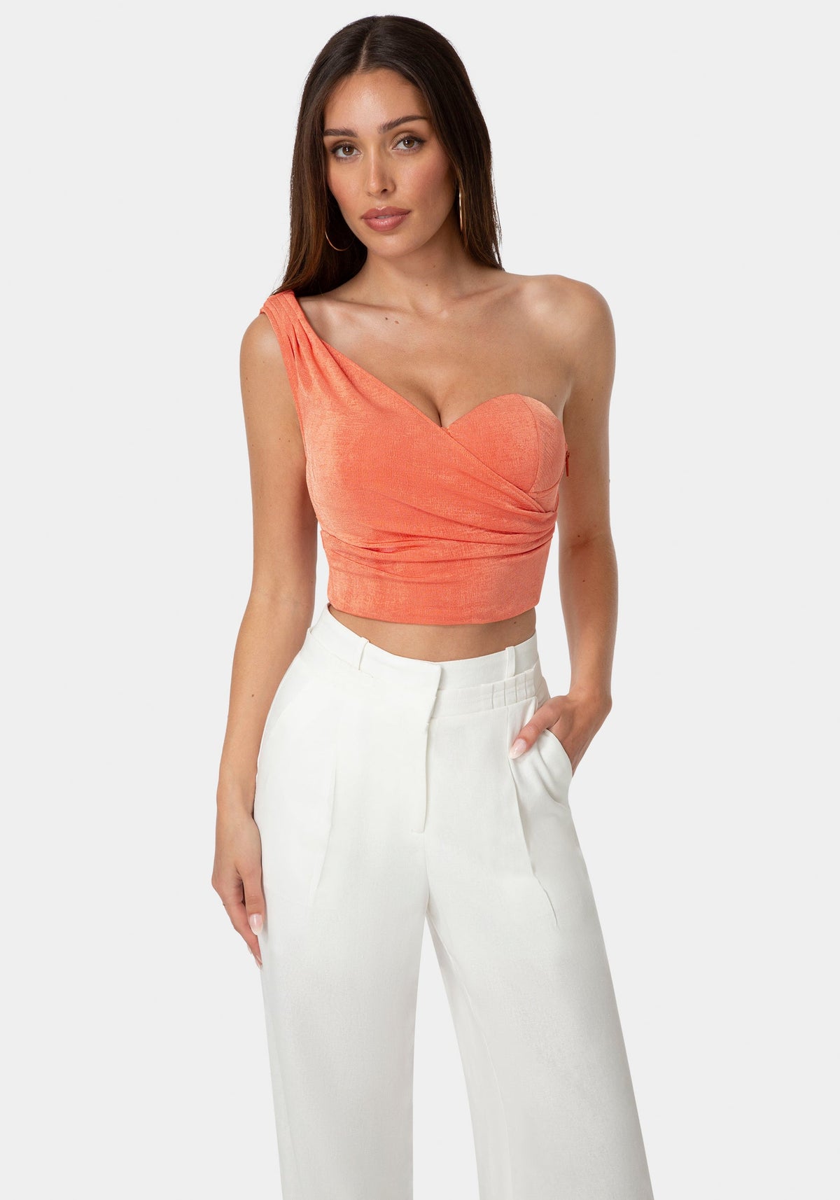 Bebe One-Shoulder Bustier Top