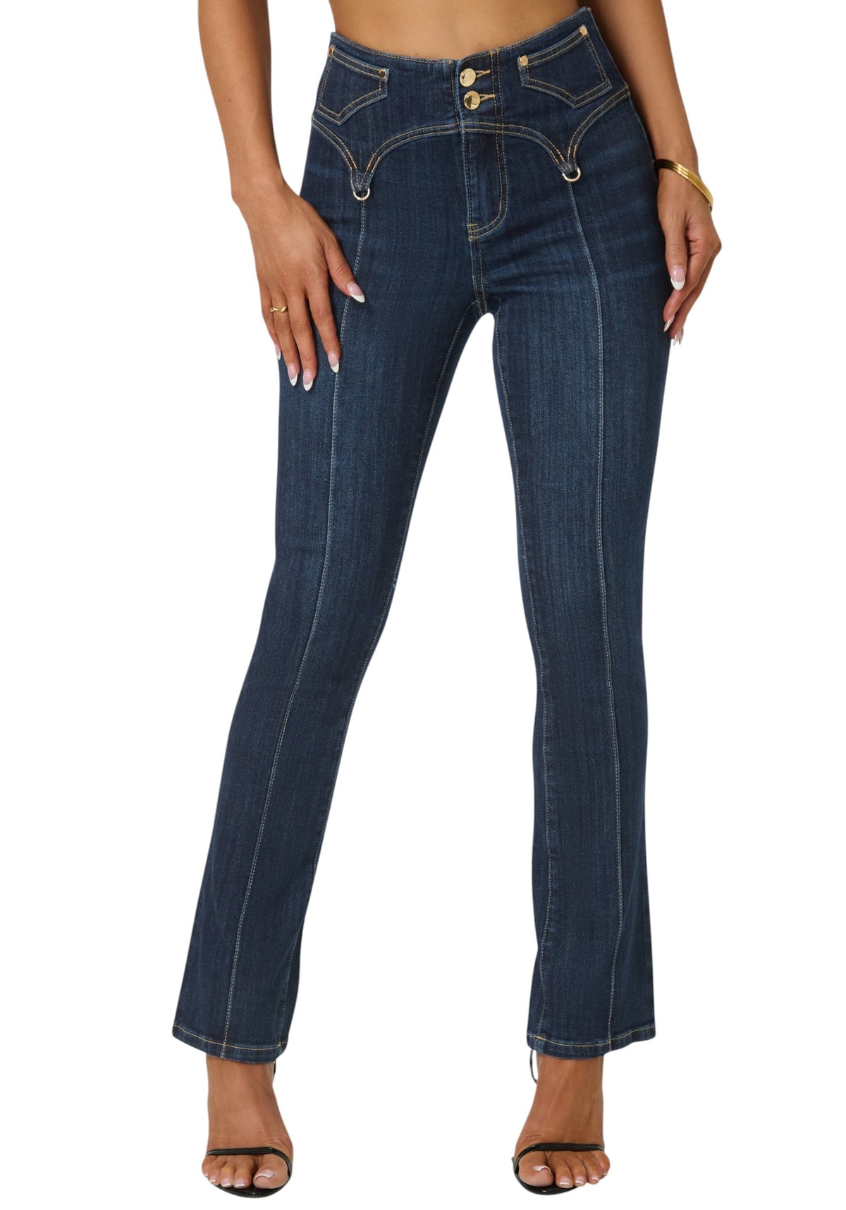 Bebe Natural Waist Mini Bootcut Leg Jeans