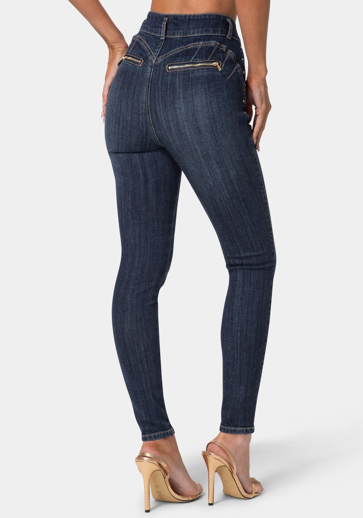 Skinny Zipper Detail Jeans