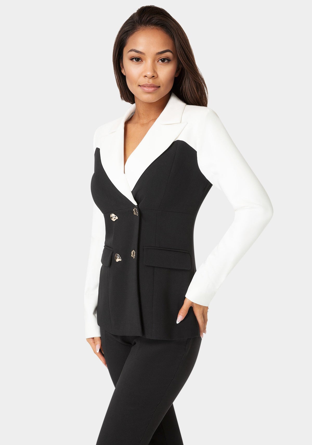 Bebe Tailored Double-Breasted Blazer