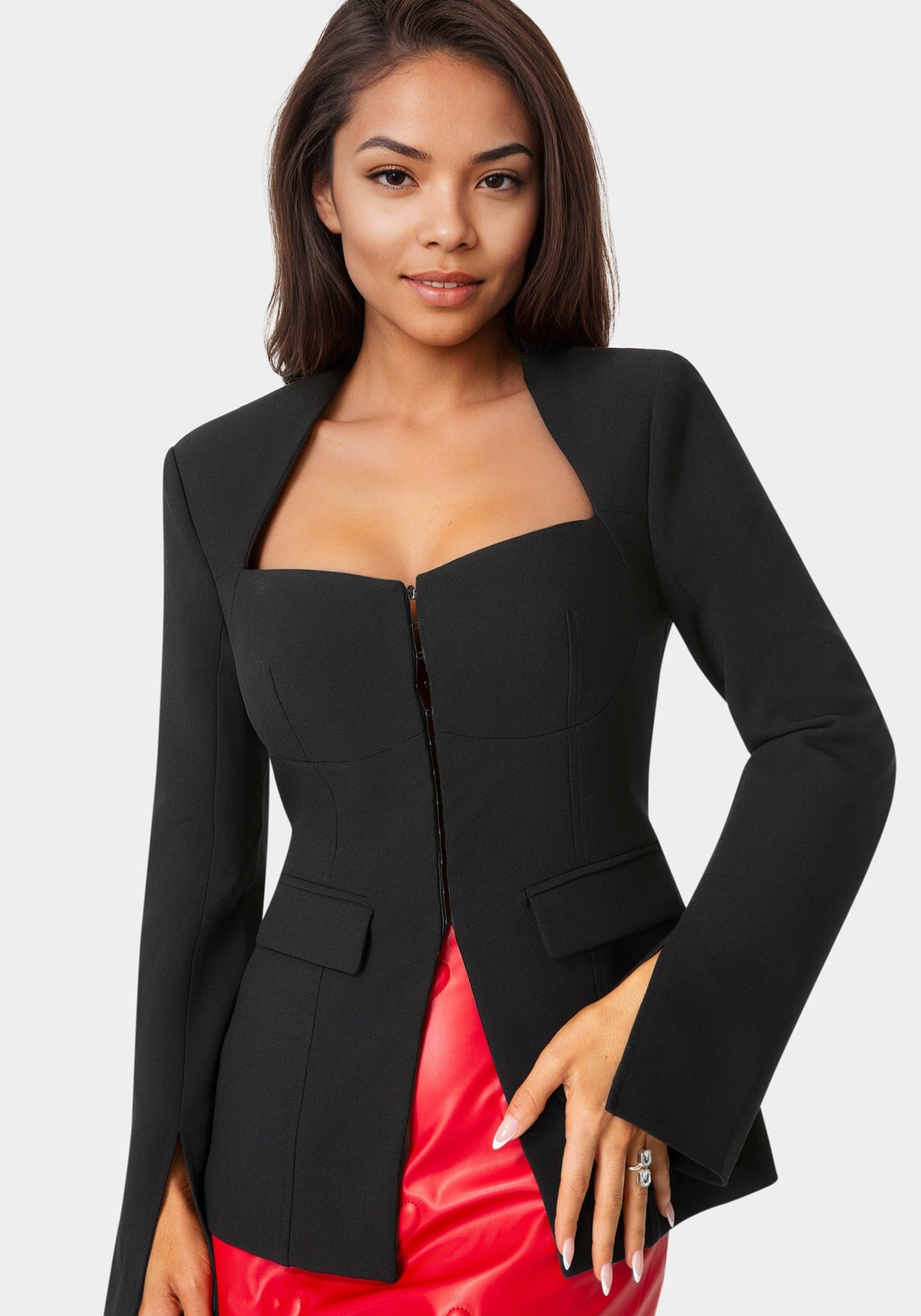 Bebe Tailored Open Neck Blazer