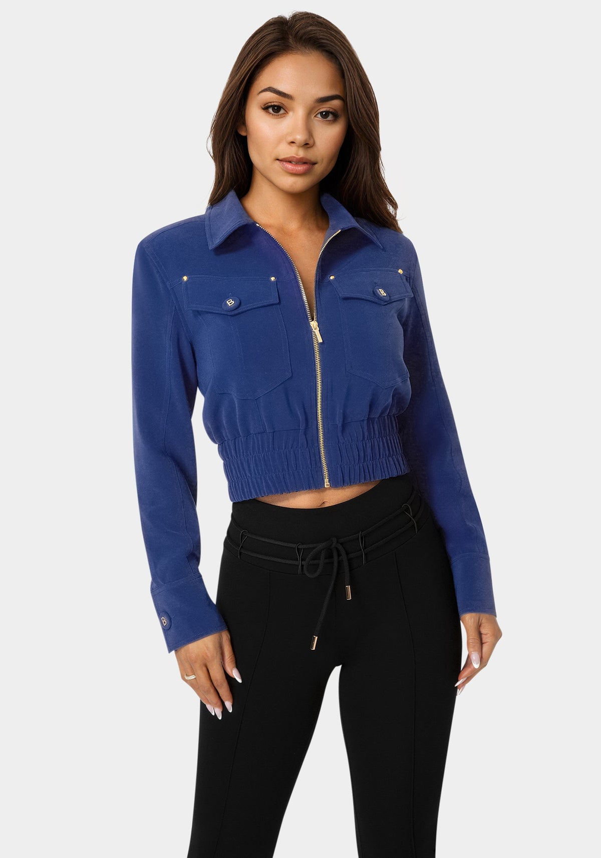 Bebe Chest Pocket Cropped Jacket