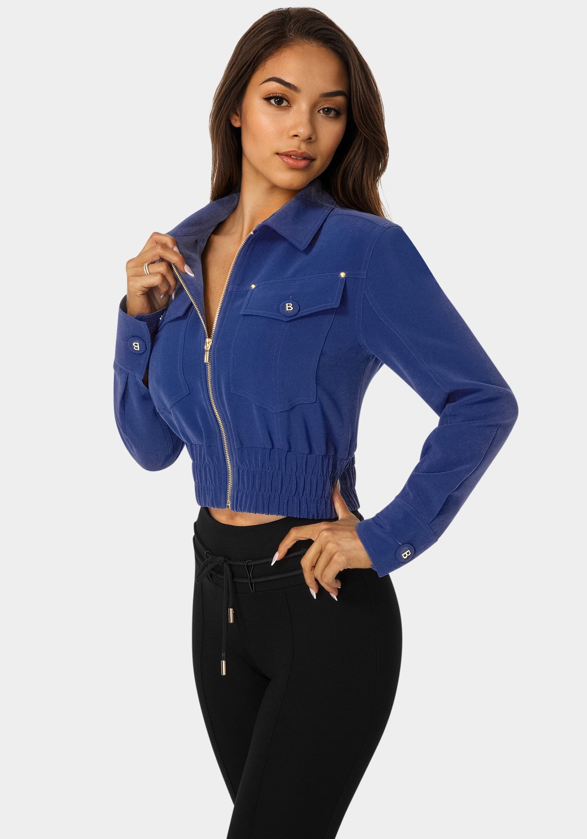 Bebe Chest Pocket Cropped Jacket