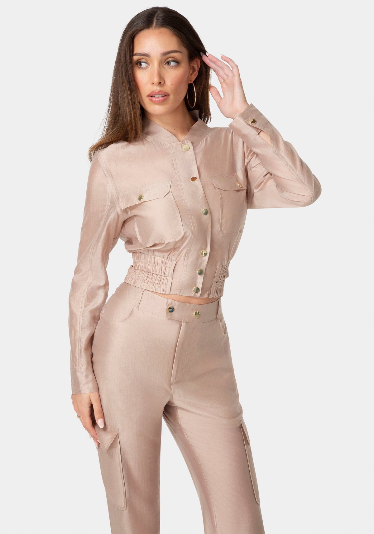 Bebe Light Sheer Voile Bomber