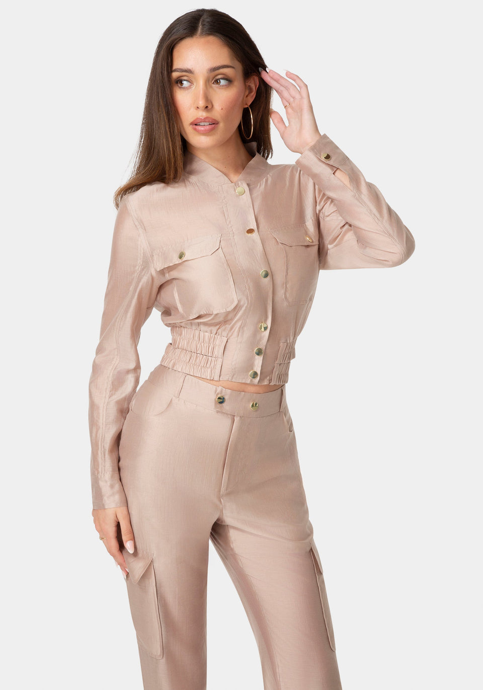 Bebe Light Sheer Voile Bomber