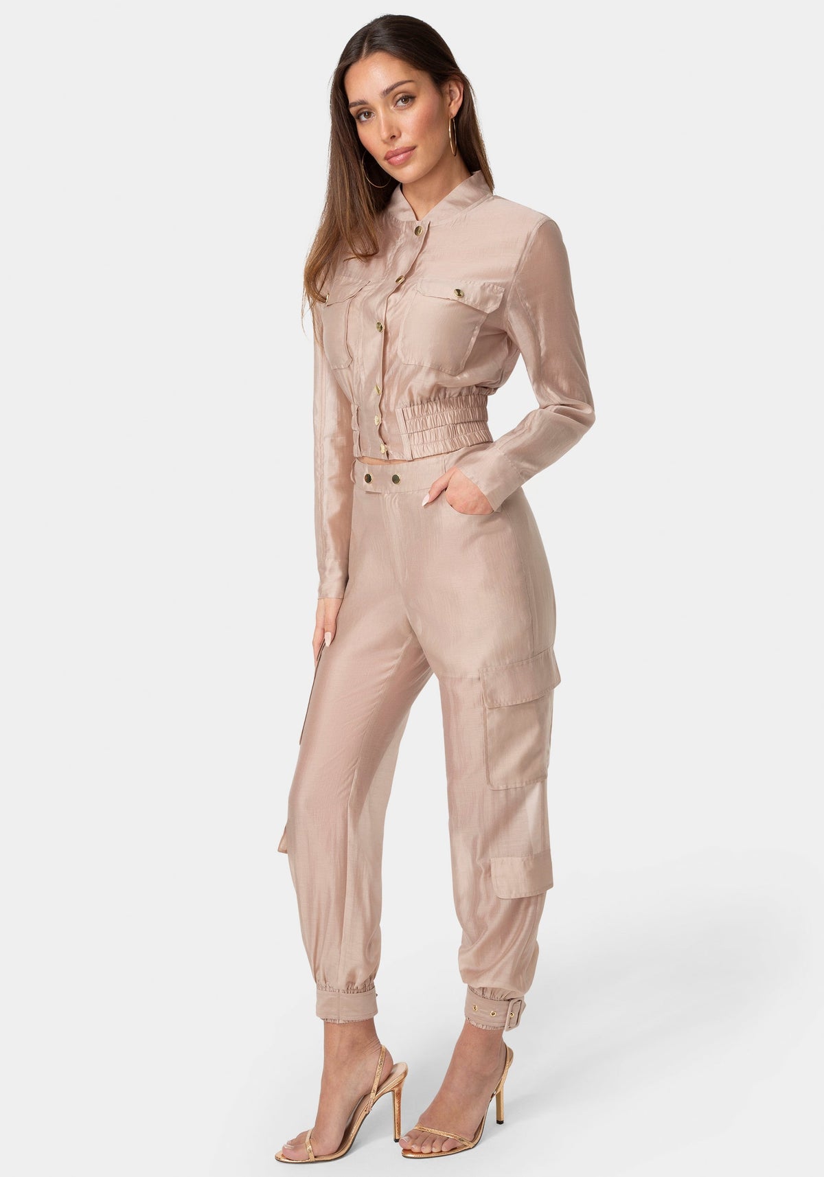 Bebe Light Sheer Voile Bomber