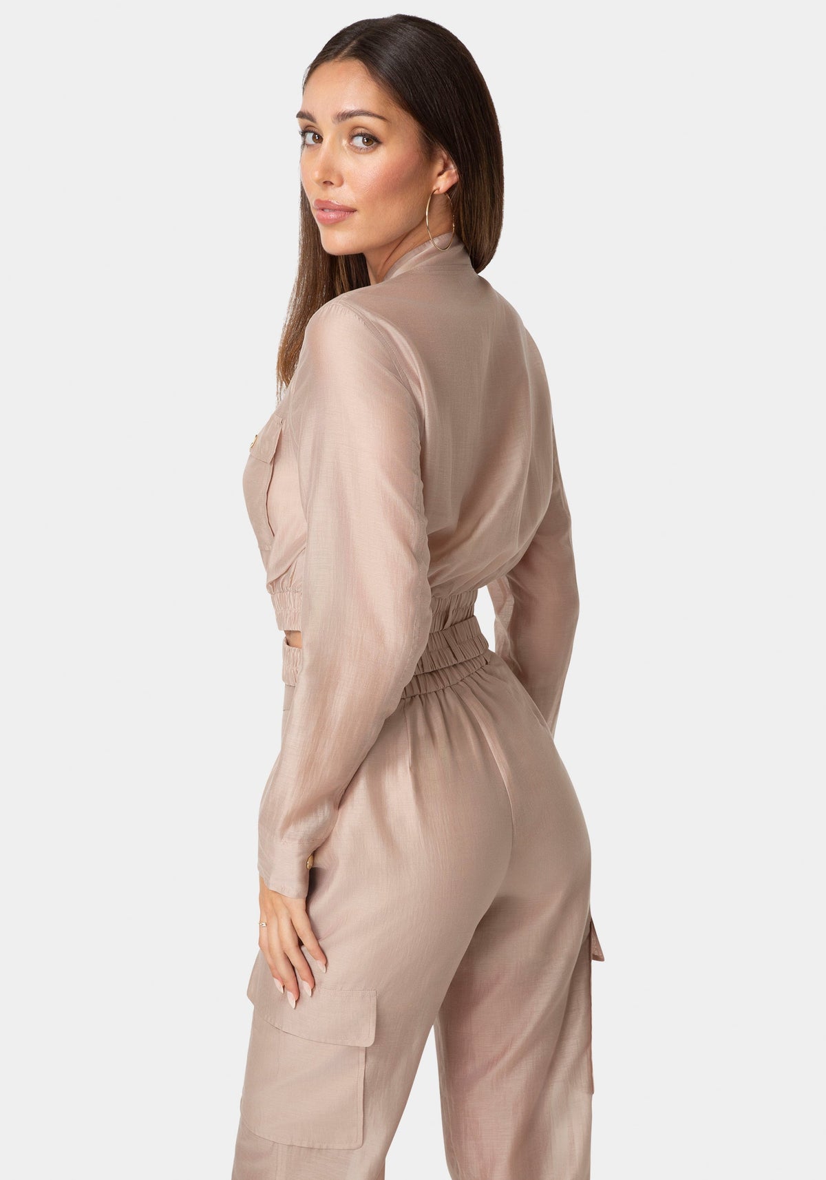 Bebe Light Sheer Voile Bomber