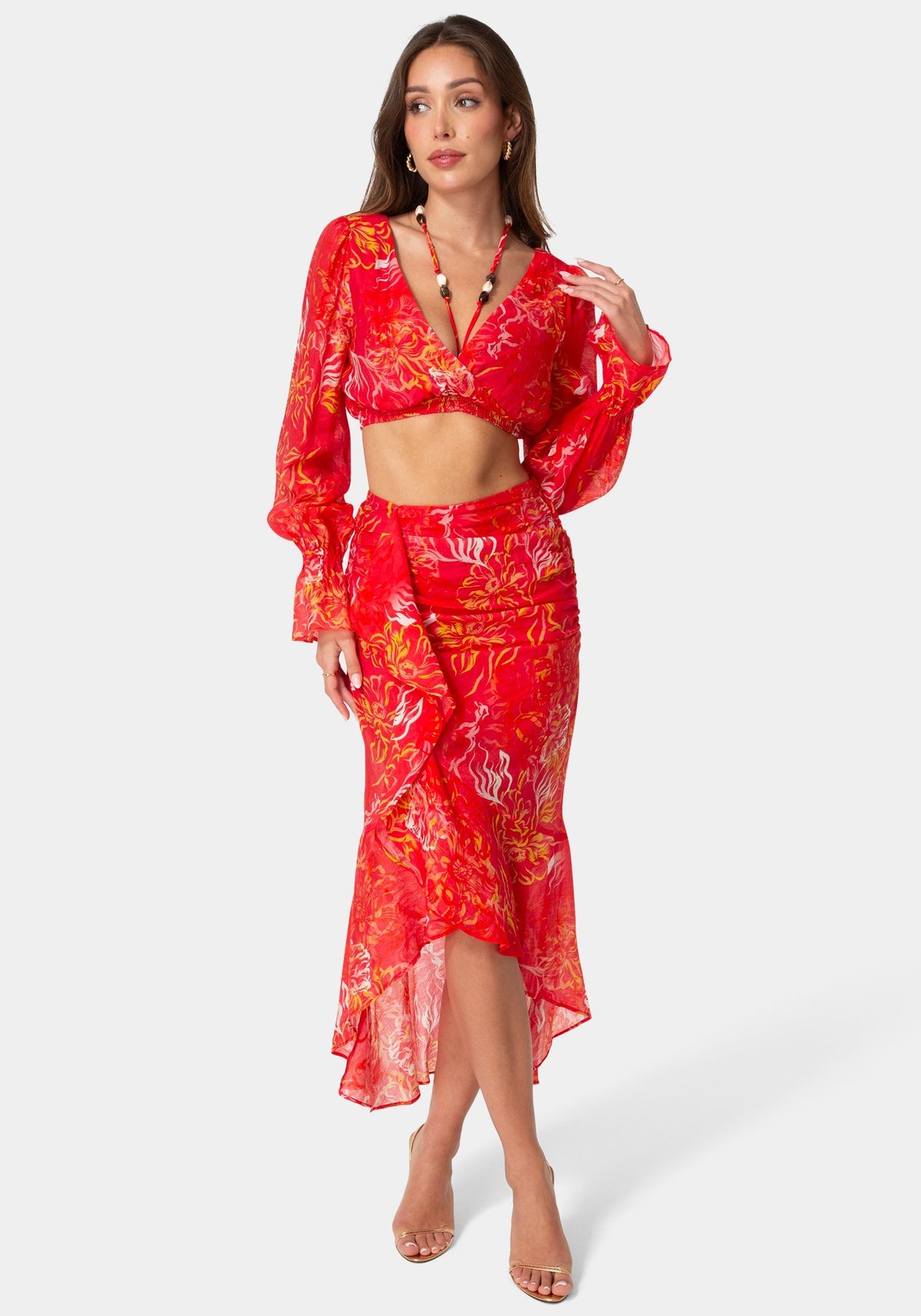 Bebe Flowy Flared Skirt