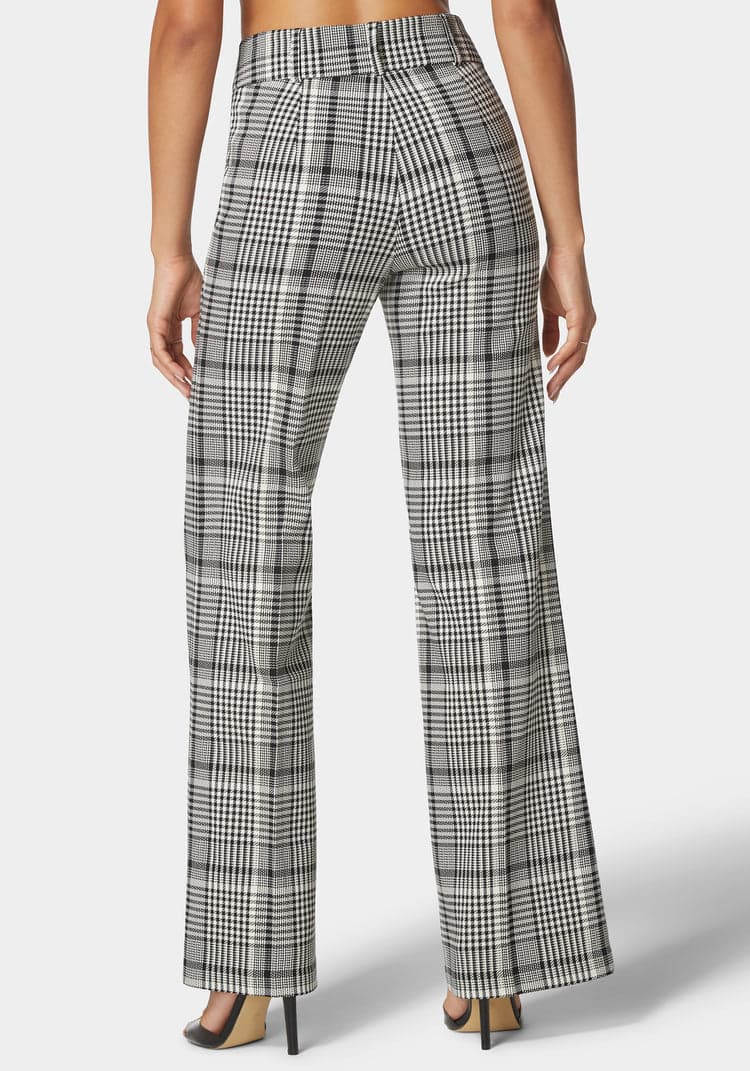 Bebe High Waist Belted Novelty Wide Leg Pant