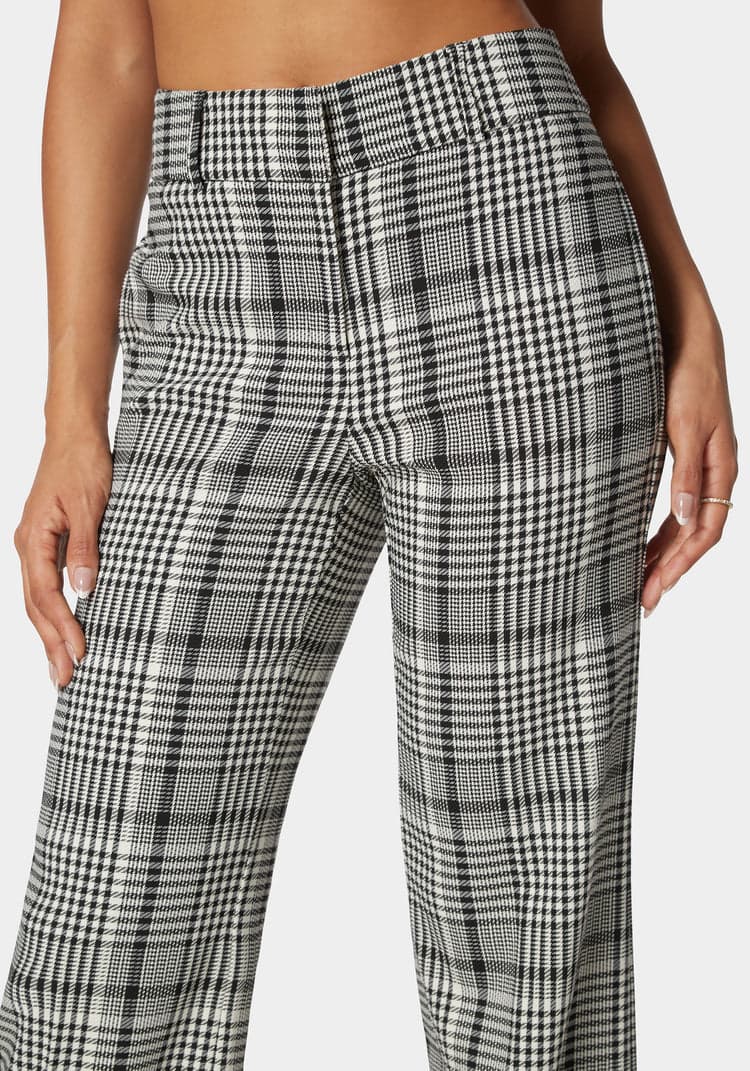 Bebe High Waist Belted Novelty Wide Leg Pant