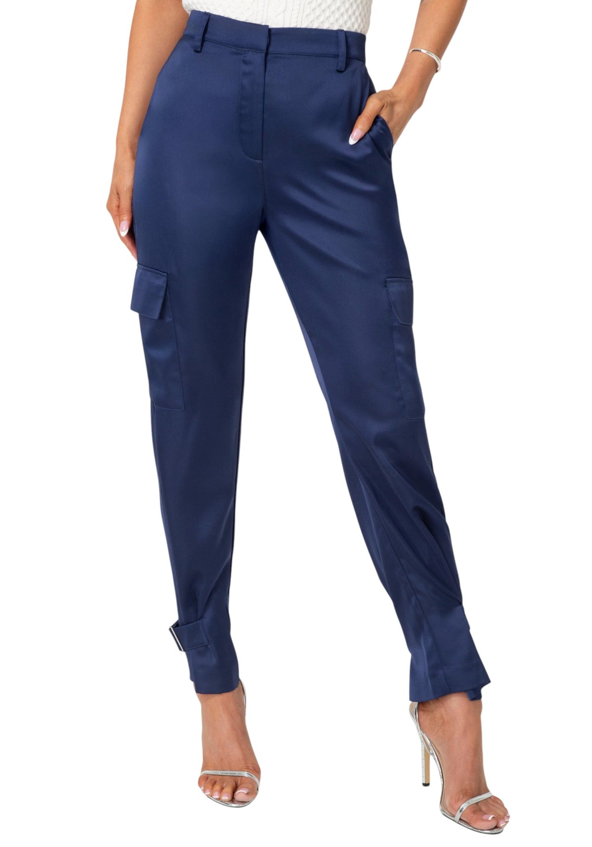 Bebe Satin Cargo Jogger