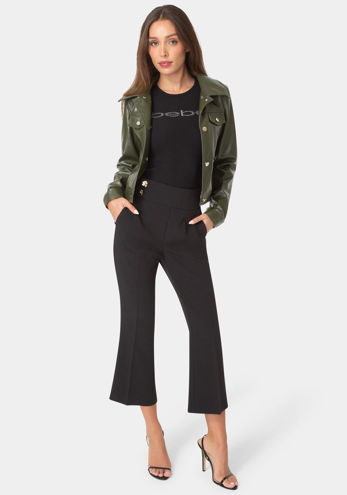 Bebe Cropped Flared Trousers
