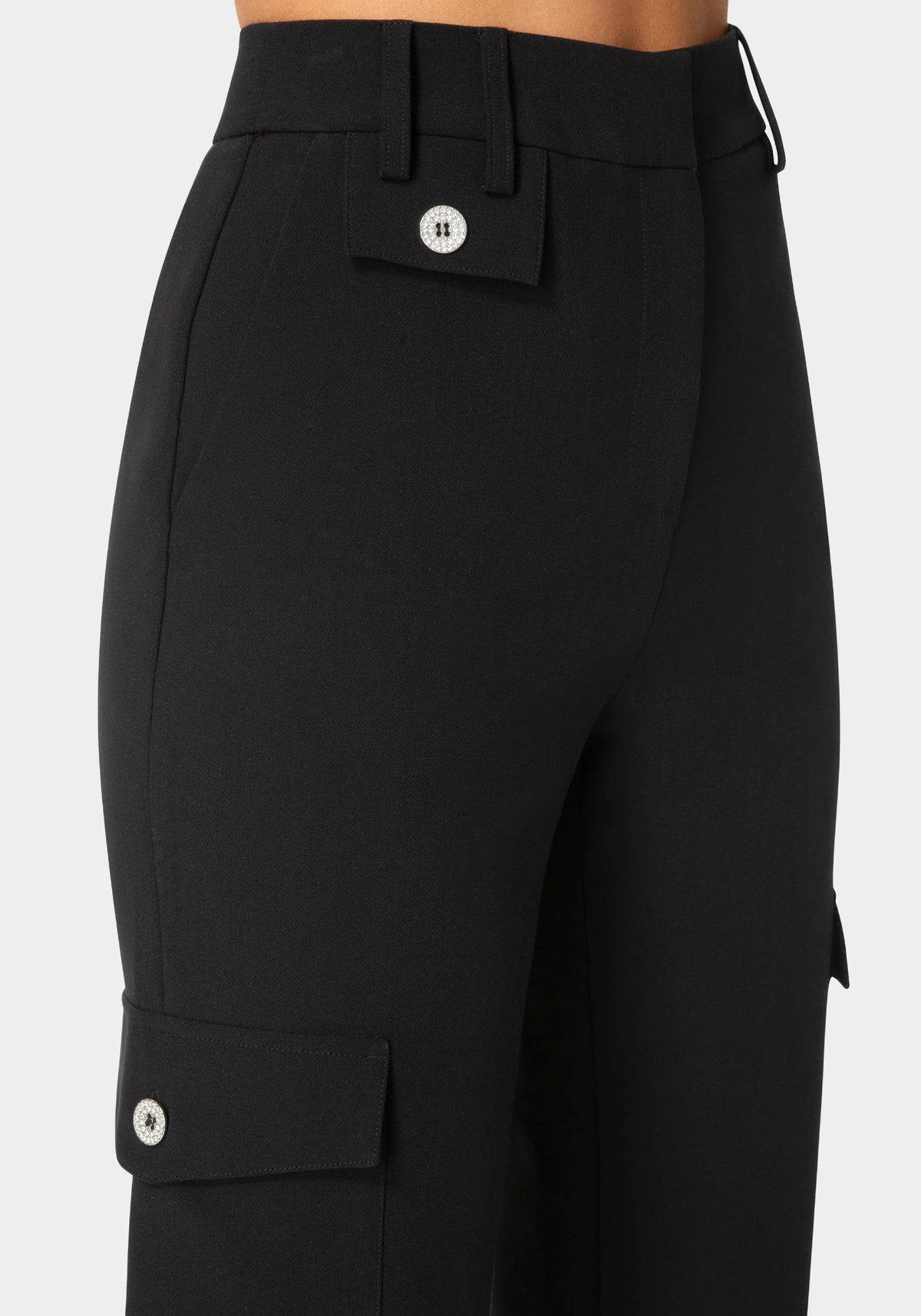 Bebe High-Waist Tie Detail Cargo Joggers